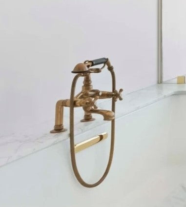 Roma 1882 Exposed Deck Mounted Tub Filler with Hand Shower & Telephone Cradle Mount 3274 RG 306