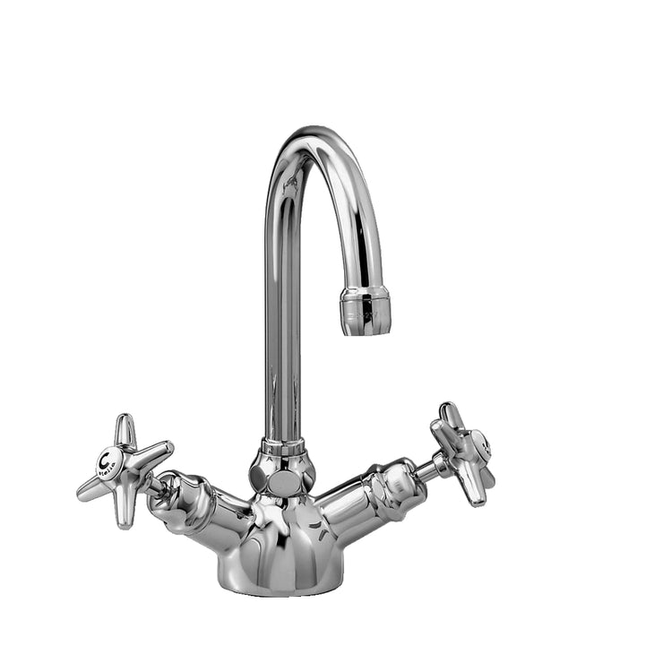 Italica Single Hole Gooseneck Faucet and Propeller Handles 3216