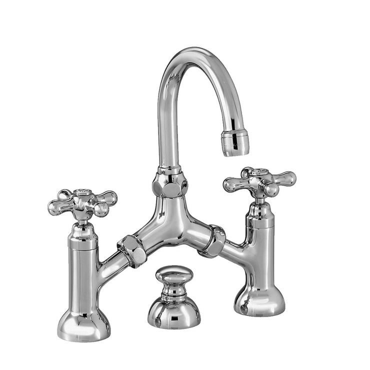 Roma Three Hole Bridge Faucet With Pop-Up Drain 3215-351