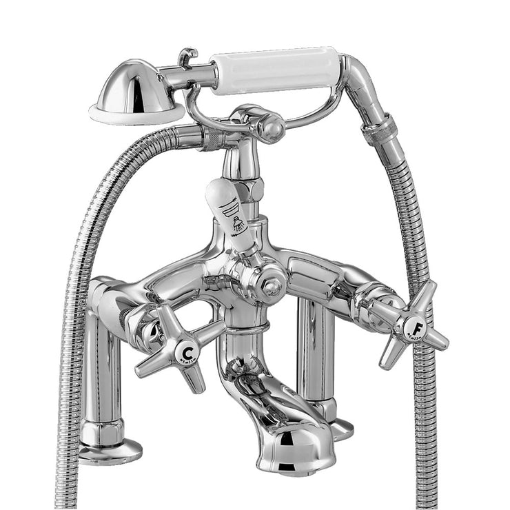 Italica 1882 Exposed Deck Mounted Tub Filler with Hand Shower & Telephone Cradle Mount 3274 RG 306