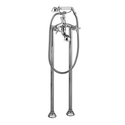 Italica 1882 Floor Mounted Tub Filler With Hand Shower & Telephone Cradle Mount 3274CL306