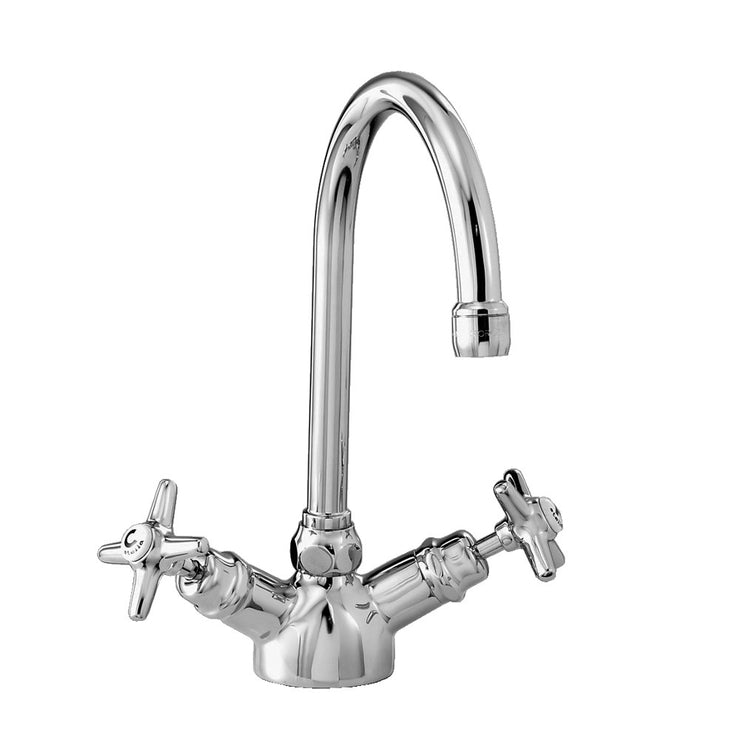 Italica Bar Faucet with Rotating Gooseneck & Propeller Handles 3230