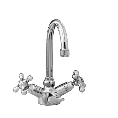 Roma Single Hole Gooseneck Faucet With Pop Up Drain 3217