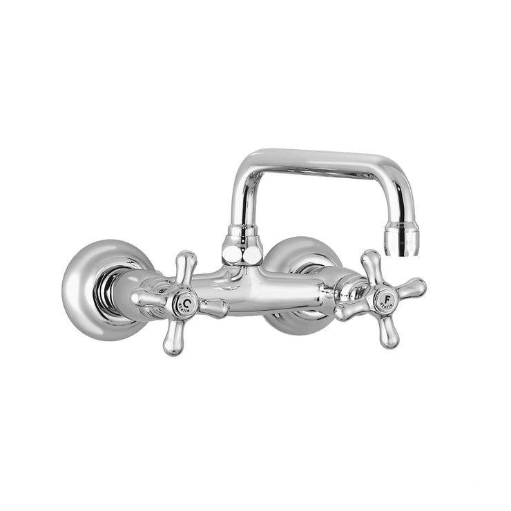 Roma 1882 Exposed Wall Mounted Utility & Kitchen Faucet with High Swinging Spout 3245